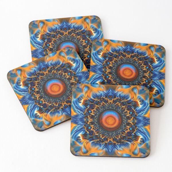 Item preview, The Lost Flame: A Digital Painting of Blue and Orange Duality designed and sold by TrippyTextiles.
