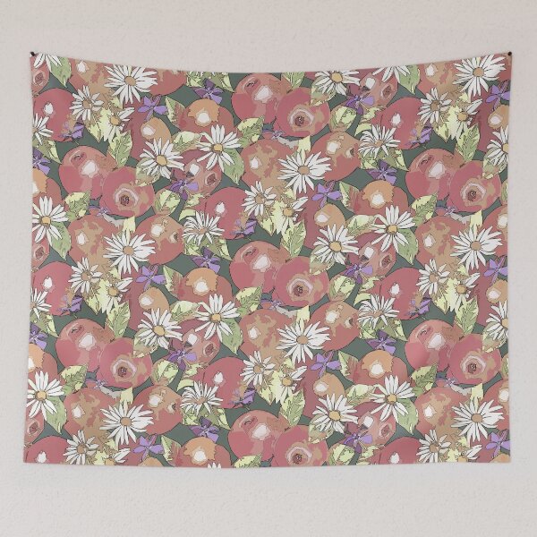 Item preview, Minimalized Apples Daisies Seamless Pattern Design designed and sold by Tina Veenstra.