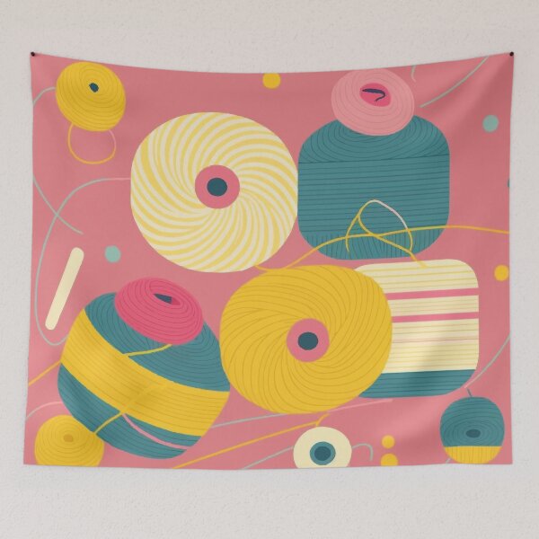 Item preview, Pink Abstract Yarn Goodies designed and sold by Tanis-Tweedale.