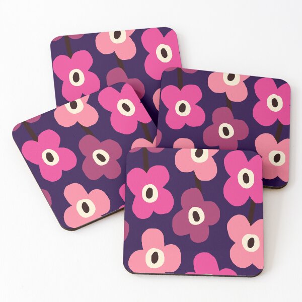 Item preview, Iconic Modern Nordic Garden in Blackcurrant, Purple and Cherry Pink designed and sold by Deutschic.