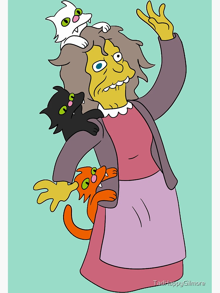 Simpsons Crazy Cat Lady 01 Greeting Card by Chung In Lam