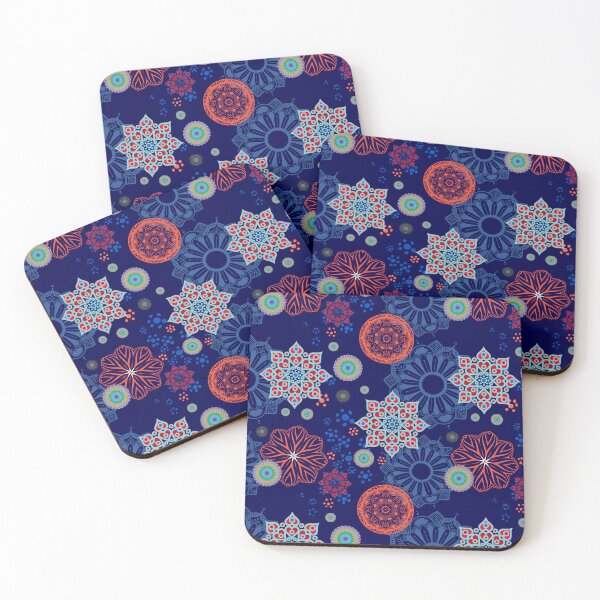Item preview, Artistic pattern of flowers in geometric shapes, Illustration with mixed designs of flowers and mandalas in decorative style.  designed and sold by Malogue.