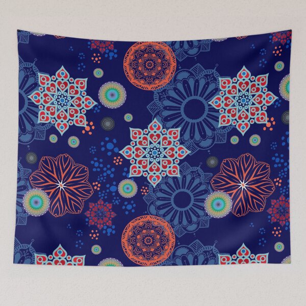 Item preview, Artistic pattern of flowers in geometric shapes, Illustration with mixed designs of flowers and mandalas in decorative style.  designed and sold by Malogue.