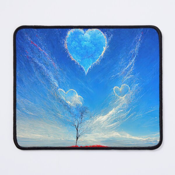 Item preview, Heart made of clouds over a field of poppies designed and sold by Arthoughts.