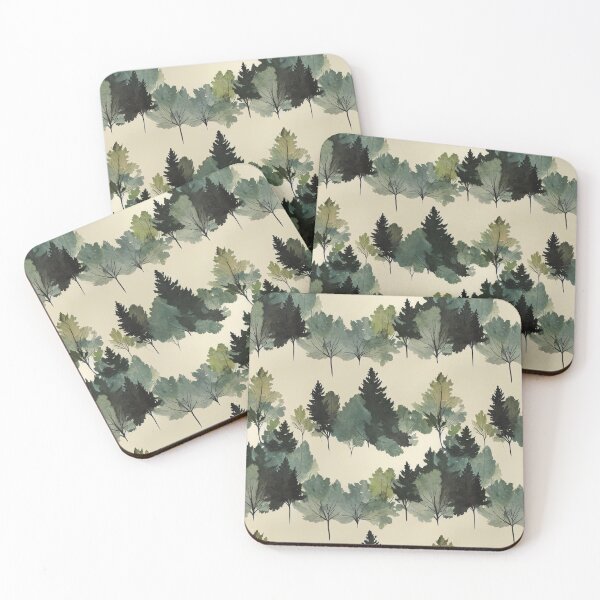 Item preview, Watercolor pastel wood forest trees designed and sold by YeKnot.