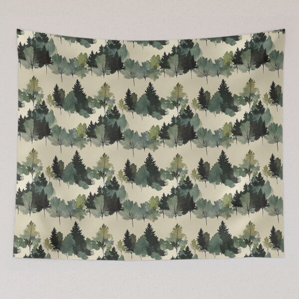 Item preview, Watercolor pastel wood forest trees designed and sold by YeKnot.