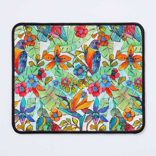 Item preview, Parrots bird glass art style window designed and sold by Alessandro Remo Mazzoni Remotextiles.