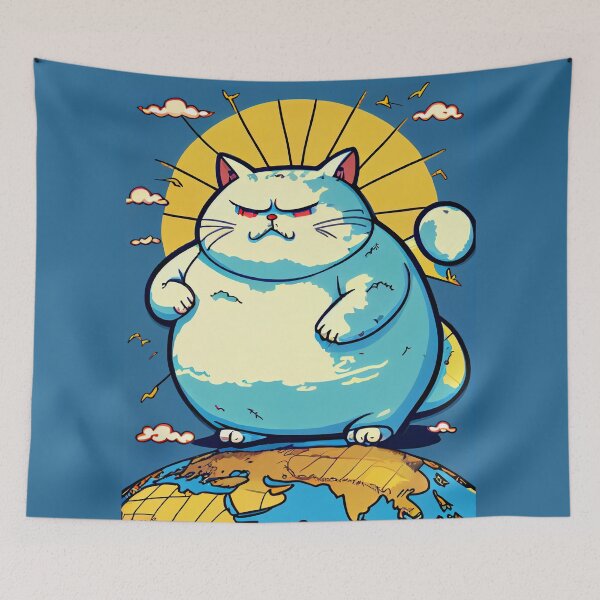 Artikelvorschau, evil cat messing with the world entworfen und verkauft von Quiki.