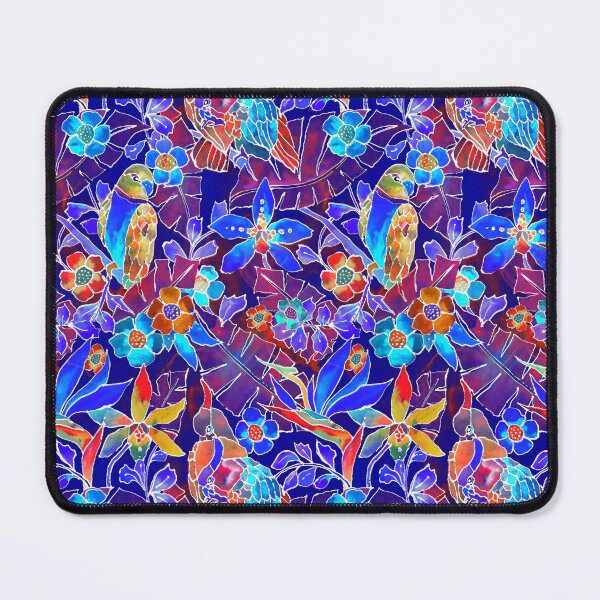 Item preview, Parrots bird glass art style window designed and sold by Alessandro Remo Mazzoni Remotextiles.