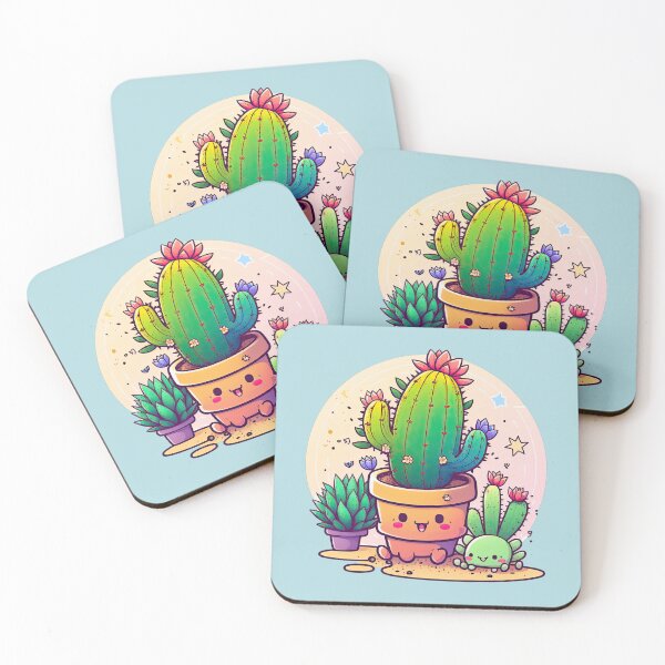 Item preview, Kawaii Cactus In A Pot Happy Prickles Funny Cute Garden Plants designed and sold by ultra-cute.