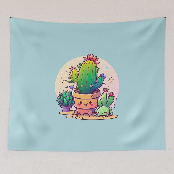Item preview, Kawaii Cactus In A Pot Happy Prickles Funny Cute Garden Plants designed and sold by ultra-cute.