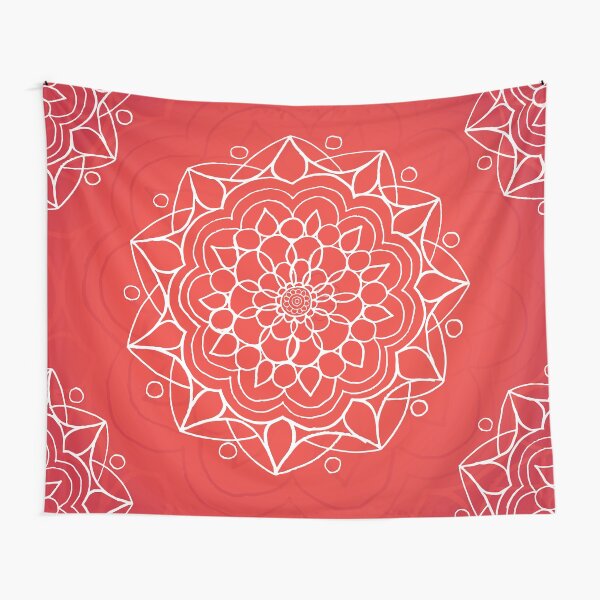 Mandala Wall Tapestry - Red/White Tapestry