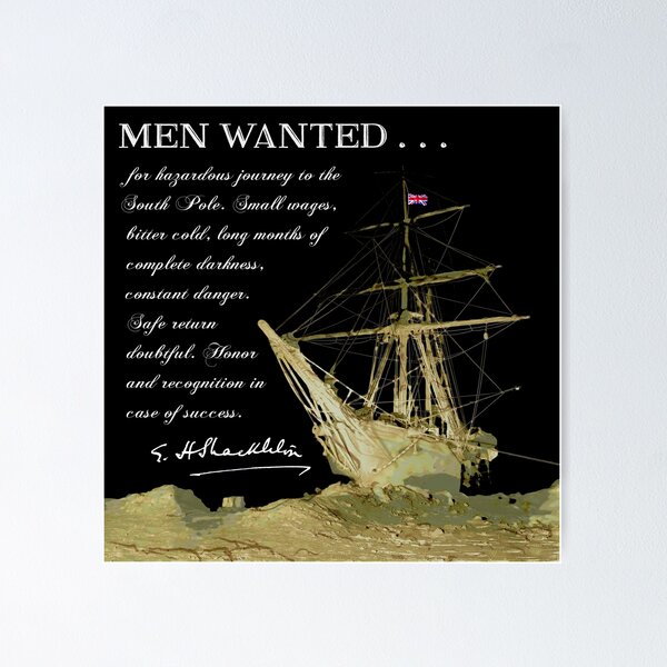 Item preview, Men Wanted for South Pole Exploration - Shackleton 1914 designed and sold by Daniel Hagerman.