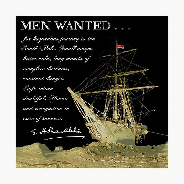 Item preview, Men Wanted for South Pole Exploration - Shackleton 1914 designed and sold by Daniel Hagerman.