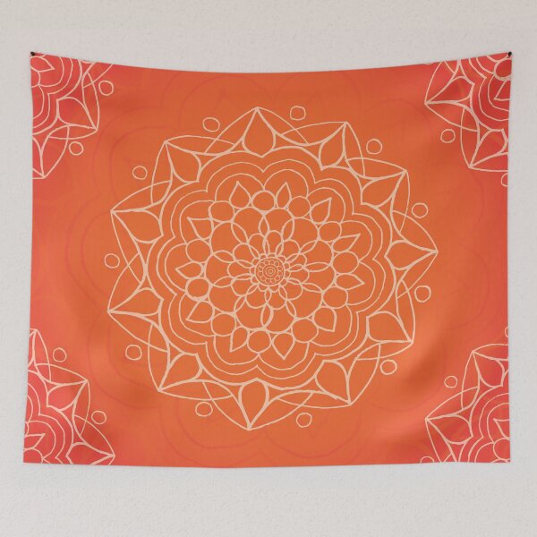 Item preview, Mandala Wall Tapestry - Orange designed and sold by Cara Archer.