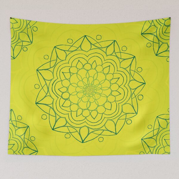 Item preview, Mandala Wall Tapestry - Yellow designed and sold by Cara Archer.