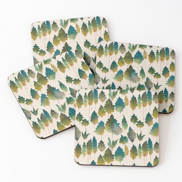 Item preview, Watercolor pastel wood forest trees leaves designed and sold by YeKnot.