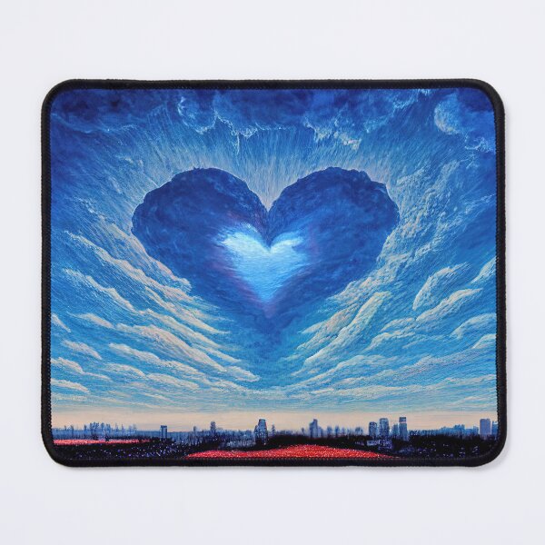 Item preview, Heart made of clouds over a field of poppies designed and sold by Arthoughts.