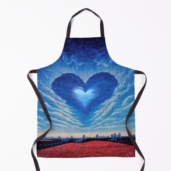 Item preview, Heart made of clouds over a field of poppies designed and sold by Arthoughts.