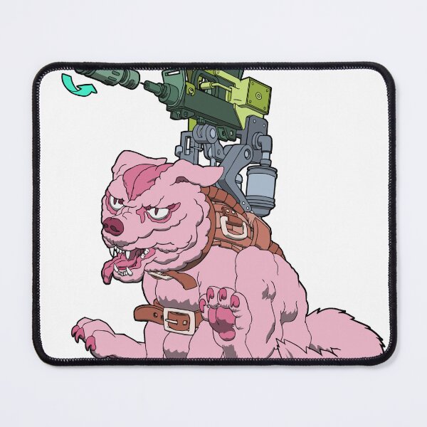 Item preview, Dog Blaster - Pink - mechanized wolf dog wielding machine gun designed and sold by BrettsDrawings.