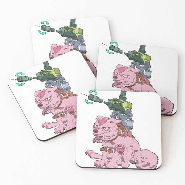 Item preview, Dog Blaster - Pink - mechanized wolf dog wielding machine gun designed and sold by BrettsDrawings.