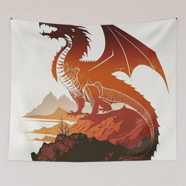 Item preview, Dragon and mountains art  designed and sold by Maryberry96.