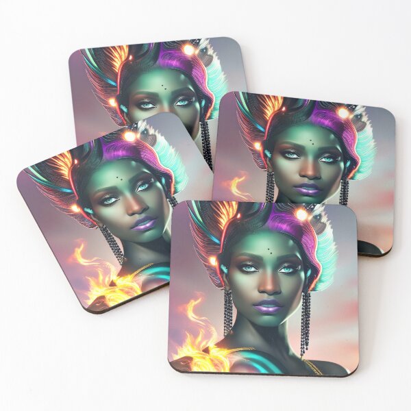 Item preview, Colorful Psychedelic Flame Lady designed and sold by PopOptikal.