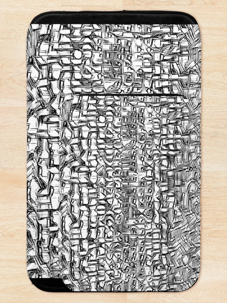 Thumbnail 5 of 6, Bath Mat, Abstract Coding Encryption designed and sold by aylastyle.