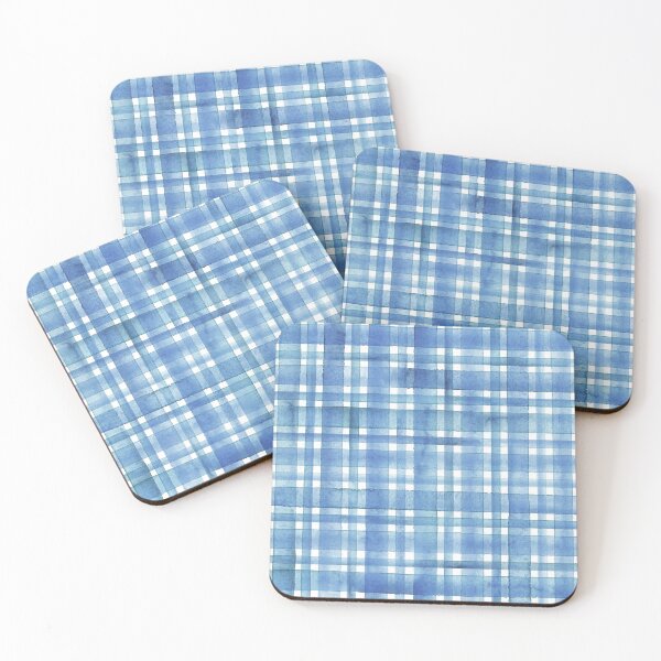 Item preview, Watercolor stripe plaid seamless pattern. Blue stripes on white background designed and sold by olgersart.