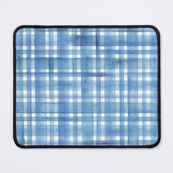 Item preview, Watercolor stripe plaid seamless pattern. Blue stripes on white background designed and sold by olgersart.