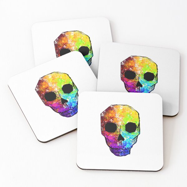 Item preview, Rainbow Paint-Splattered Skull designed and sold by RainbowLetters.