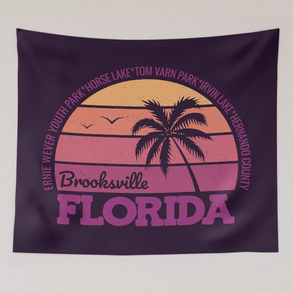 Item preview, Brooksville Florida Sunset Retro Vintage Local Pride Logo  designed and sold by CRHPOD20.