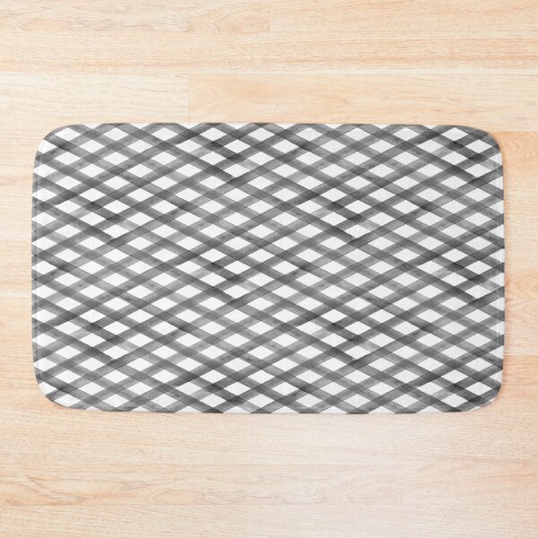 Item preview, Watercolor stripe diagonal plaid seamless pattern. Black grey stripes on white background designed and sold by olgersart.