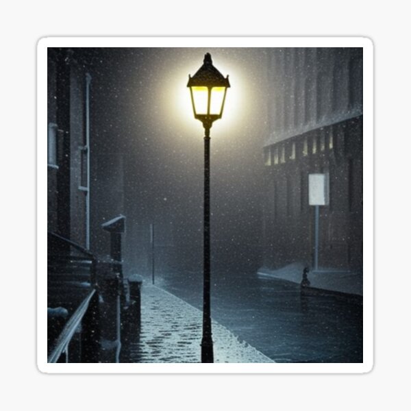 Night, street, lamp, chemist, Meaningless, insipid light, ice canal ripple, streetlamp Sticker