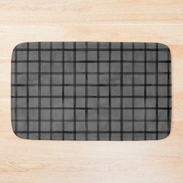 Item preview, Watercolor stripe plaid seamless pattern. Black stripes on dark grey background designed and sold by olgersart.