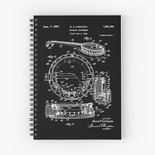 Item preview, 1927 Banjo Blueprint Stringed instrument patent designed and sold by More than Myriad.
