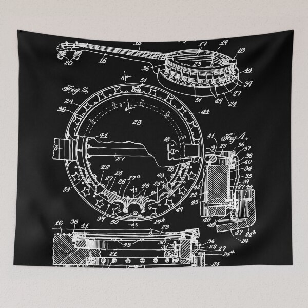 Item preview, 1927 Banjo Blueprint Stringed instrument patent designed and sold by More than Myriad.
