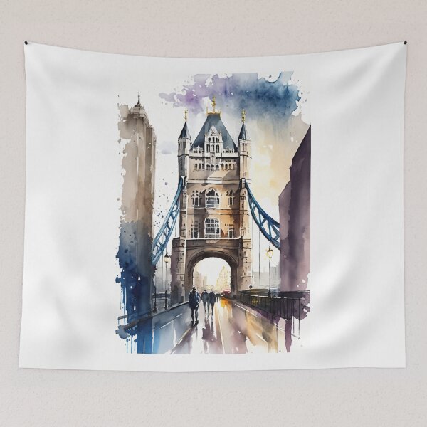 Item preview, Tower Bridge London watercolor style colorful designed and sold by Marc Alexander Kunze.