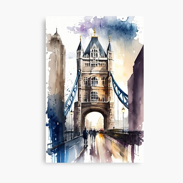 Item preview, Tower Bridge London watercolor style colorful designed and sold by Marc Alexander Kunze.
