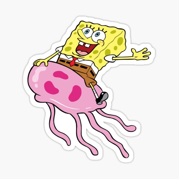 Funny SPONGEBOB Watercolor Jellyfish Sticker for Sale by jamai27