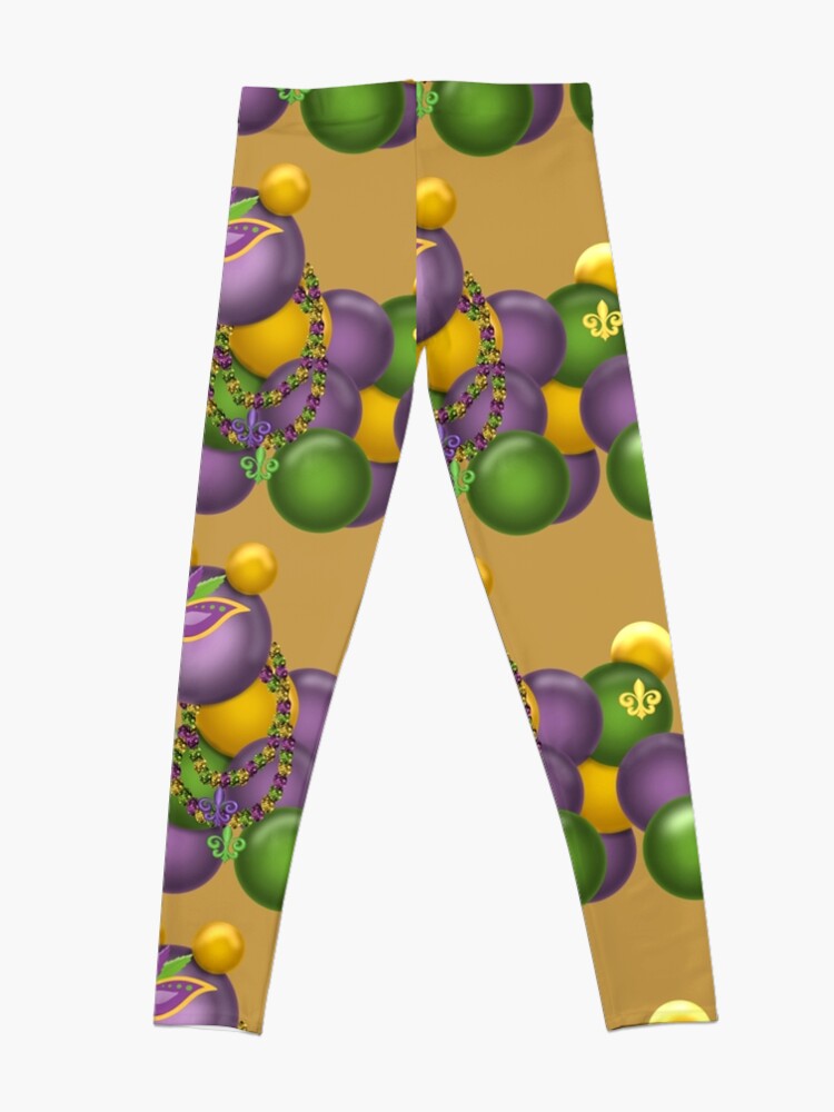 New Orleans Mardi Gras Bead Dog Leggings for Sale by