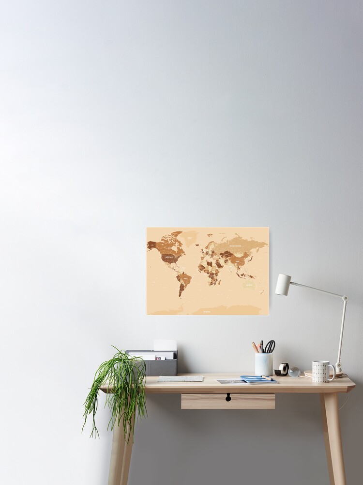 World Map and Poster to decorate the wall. – Misswood