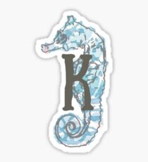 Seahorse with Letter K Sticker