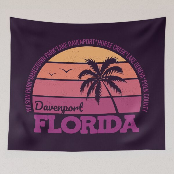 Item preview, Davenport Florida Sunset Retro Vintage Local Pride Logo  designed and sold by CRHPOD20.