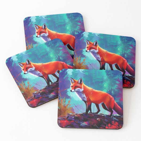Item preview, Red Fox Watercolor Splash designed and sold by Verdant Rose Studio.