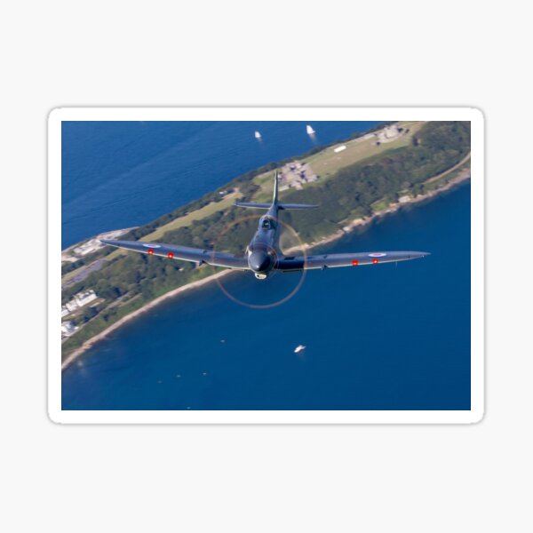 Item preview, Seafire over Pendennis Castle designed and sold by LeadingEdgePics.