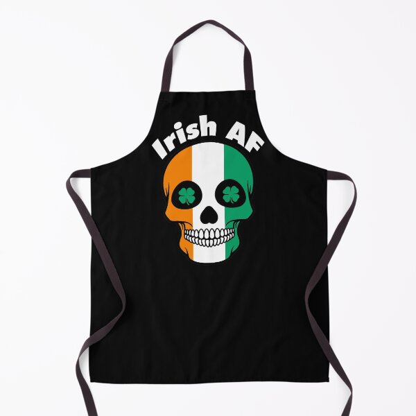 Item preview, Irish AF, Happy St. Paddy's Day, Irish Flag Skull with Four Leaf Clovers designed and sold by GreenCarbon2112.