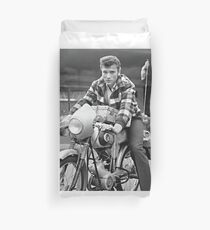 Johnny Hallyday -motorcycle Duvet Cover
