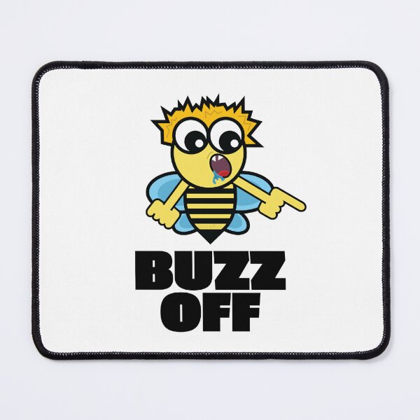 Item preview, Buzz Off Bee Illustration Funny Honey Bee Art Angry Mad Screaming Flying Insect   designed and sold by doseofwin.
