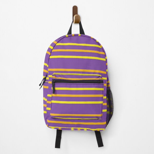 Item preview, Orange and yellow with three-stripe pattern on purple designed and sold by somicua.